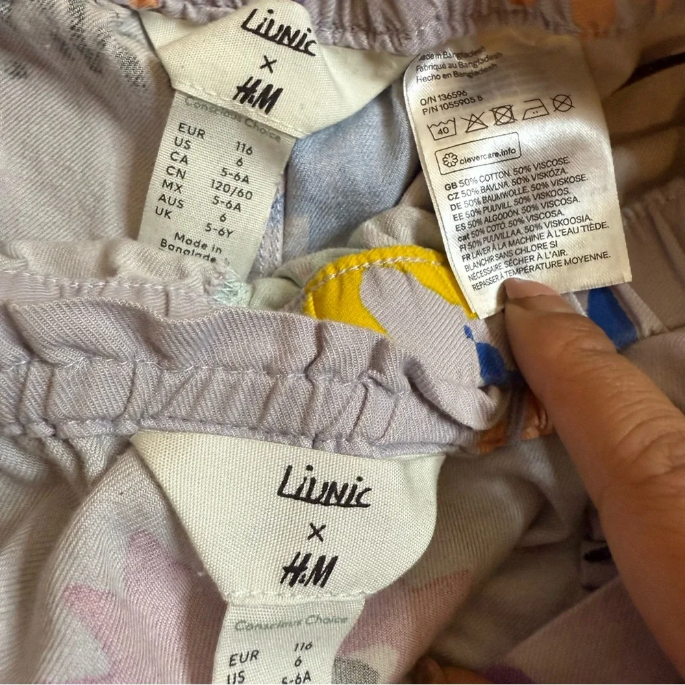 H&M Colorful Face Pattern Top & Bottom Matching Set